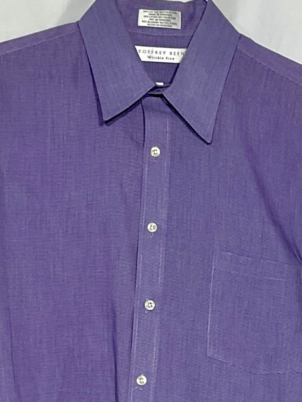 Geoffrey Beene Mens Sz 16 Purple Long Sleeve Wrinkle Free 34/35